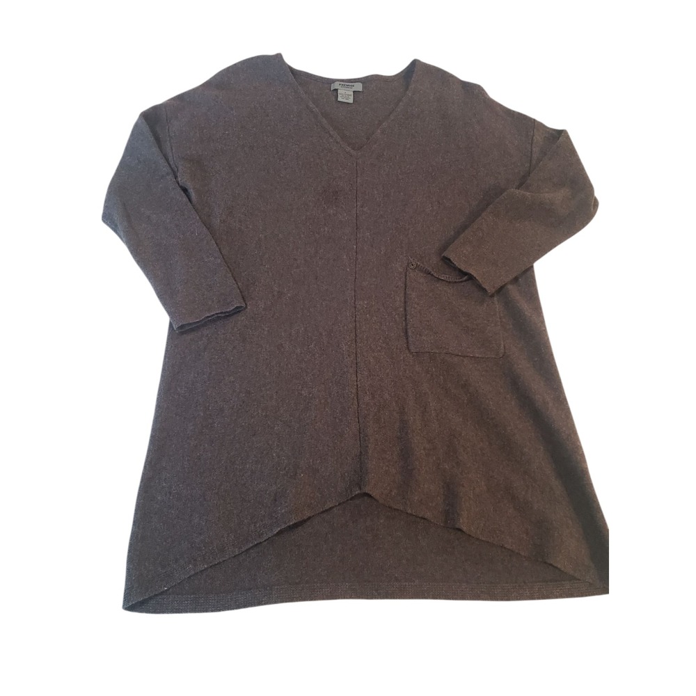 Premise 3/4 Sleeve‎ Knitted Cashmere Sweater Womens Brown Small Relaxed Fit Top